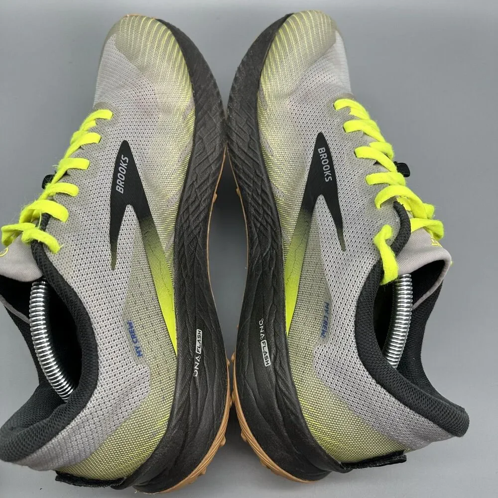 Brooks Catamount Men's Size 11.5 Trail Running Gray Yellow Laces Athletic Shoes
